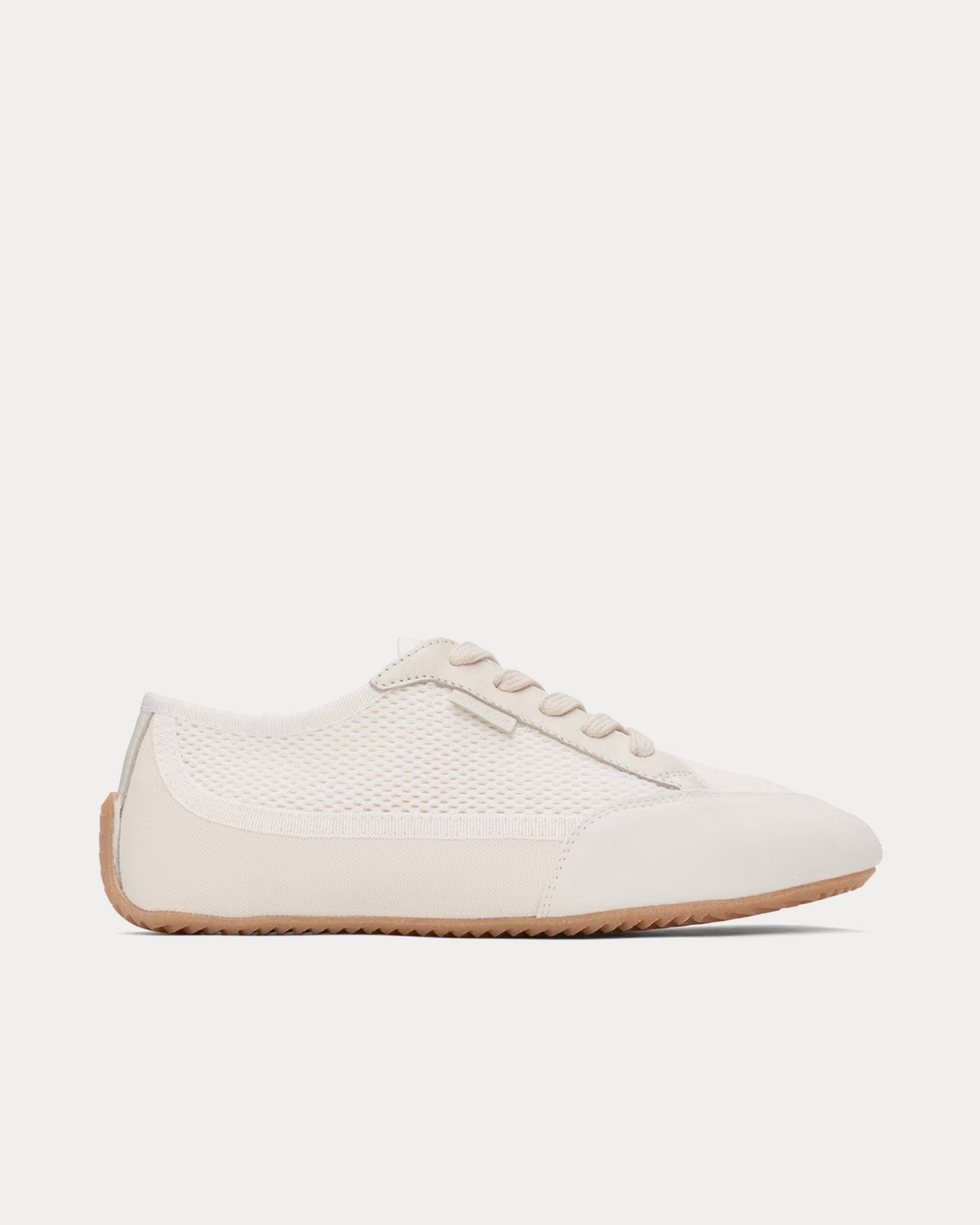 The Row Bonnie Suede & Canvas Ivory / White Low Top Sneakers - 1