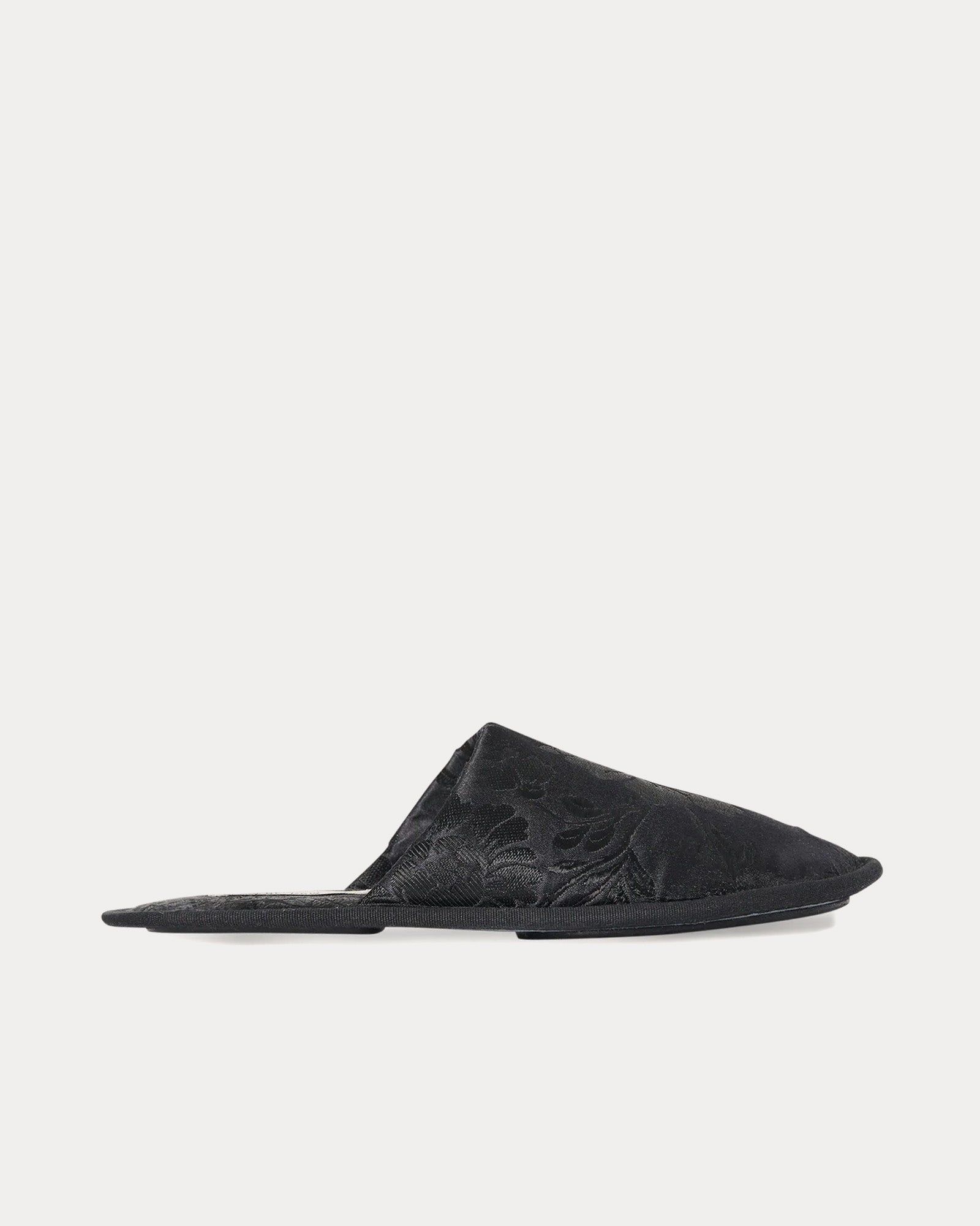 The Row Frances Silk & Acetate Black Slippers - 1