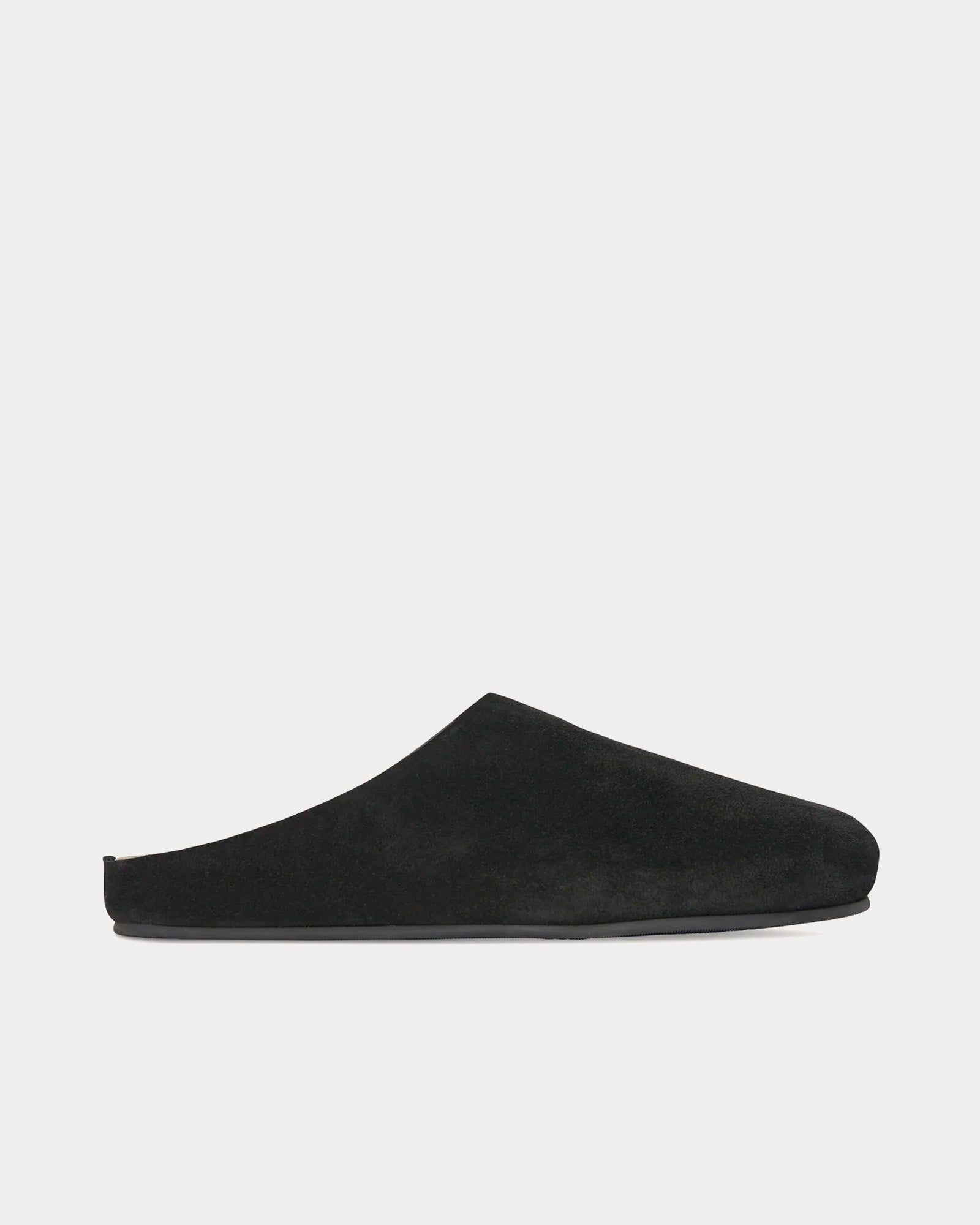 The Row Hugo Slide Suede Black Clogs - 1