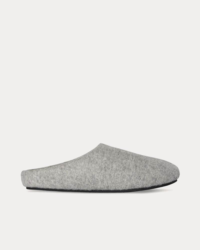 The Row Hugo Slide Virgin Wool & Cashmere Dove Clogs - 1