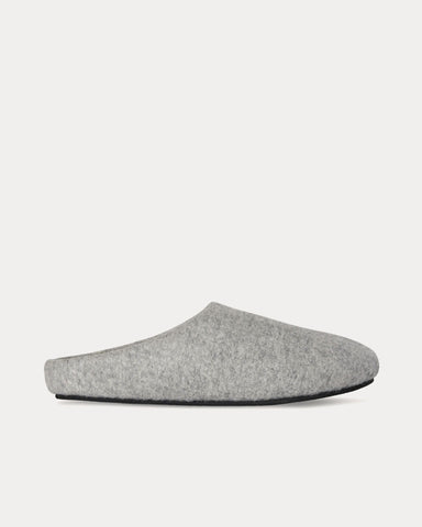 The Row Hugo Slide Virgin Wool & Cashmere Dove Clogs