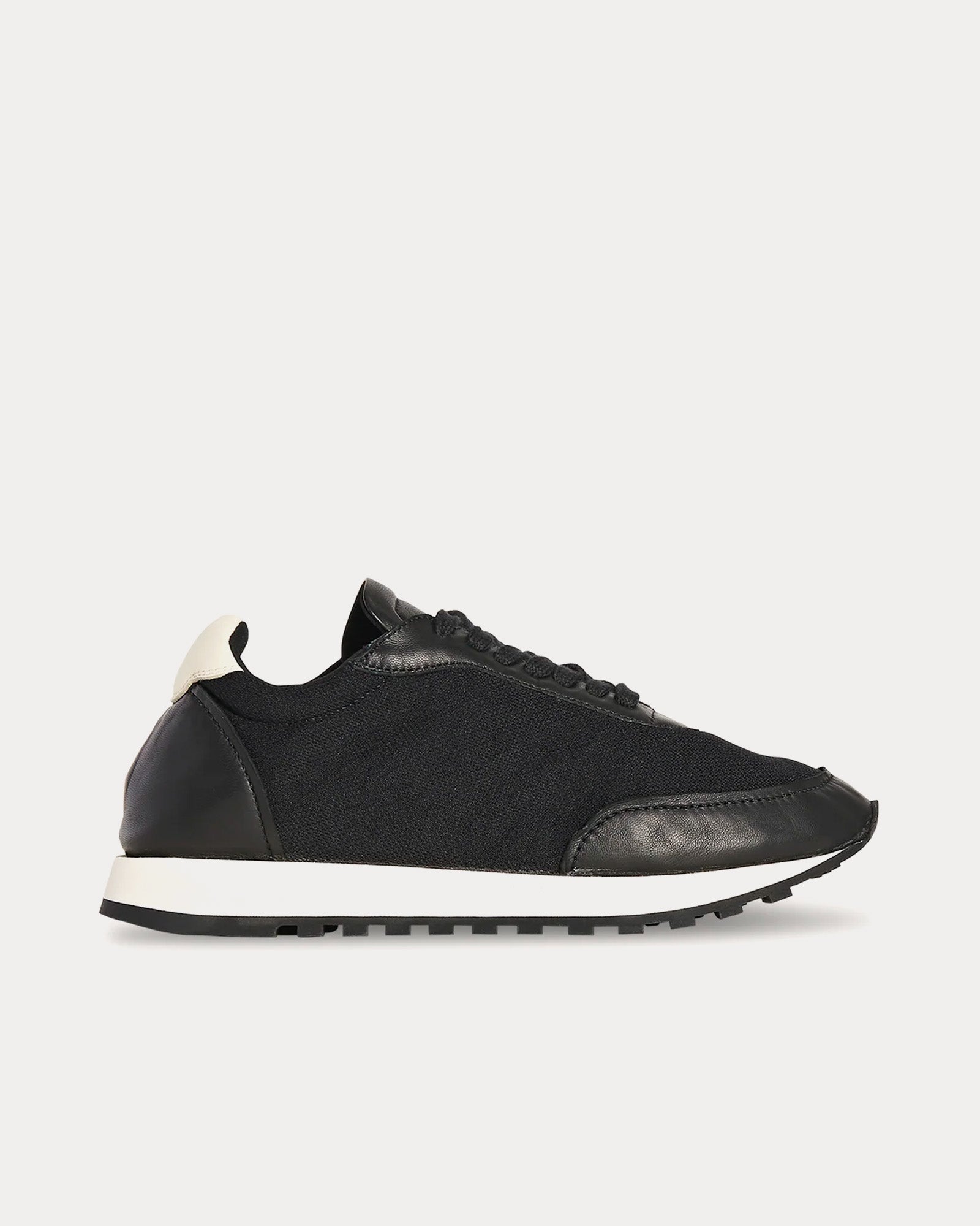 The Row Owen Runner Leather & Nylon Black / White / Black Low Top Sneakers - 1