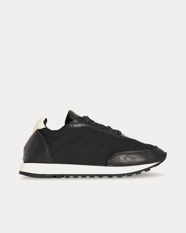 The Row Owen Runner Leather & Nylon Black / White / Black Low Top Sneakers