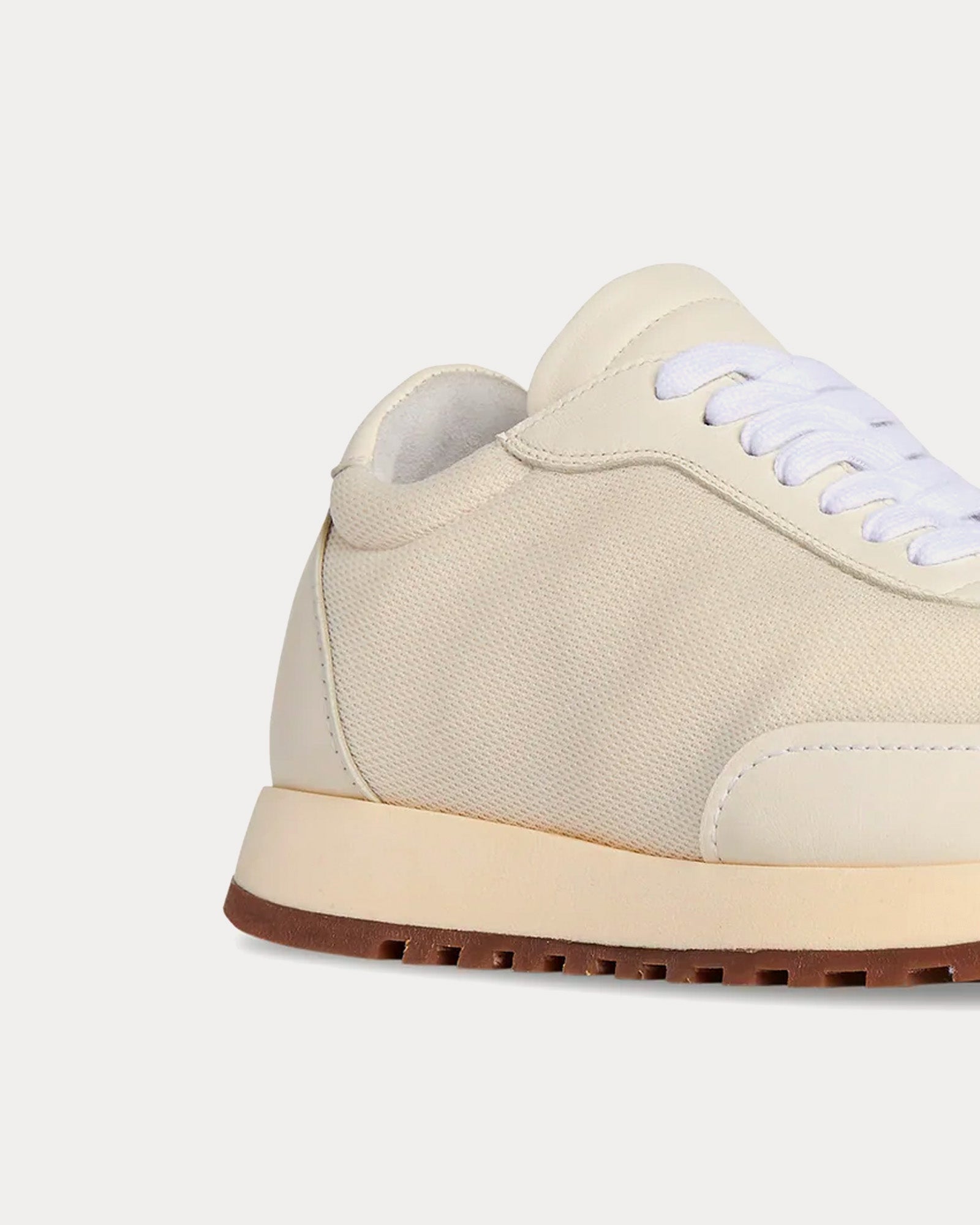 The Row Owen Runner Leather & Nylon Milk / White / Brown Low Top Sneakers - 3