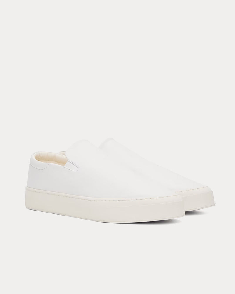 The Row Dean Leather White Slip On Sneakers - 2