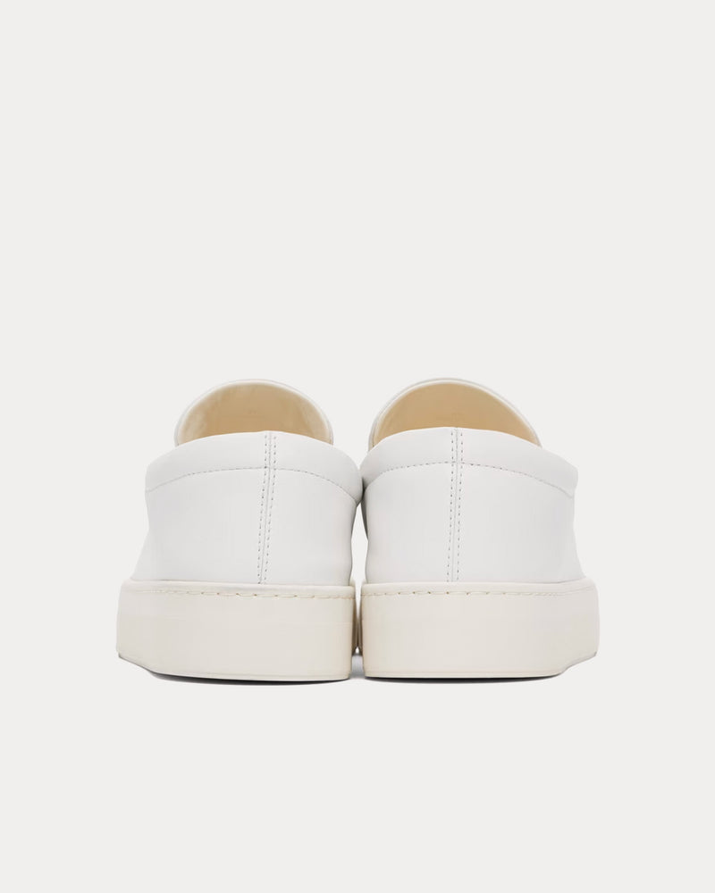 The Row Dean Leather White Slip On Sneakers - 3