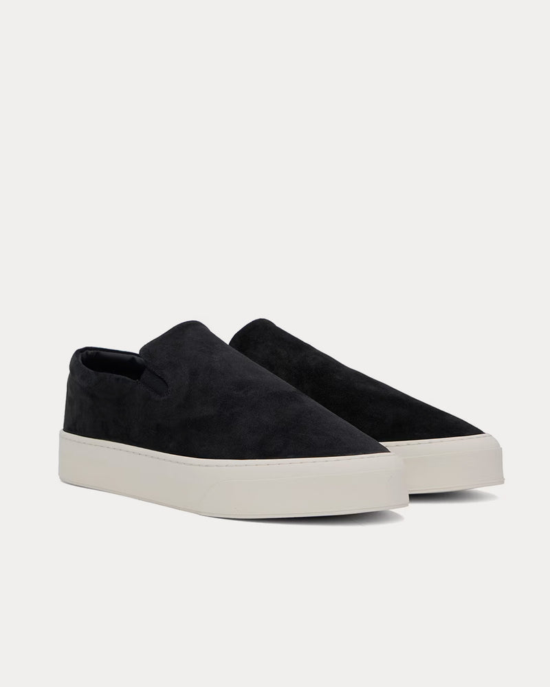 The Row Dean Suede Black / White Slip On Sneakers - 2