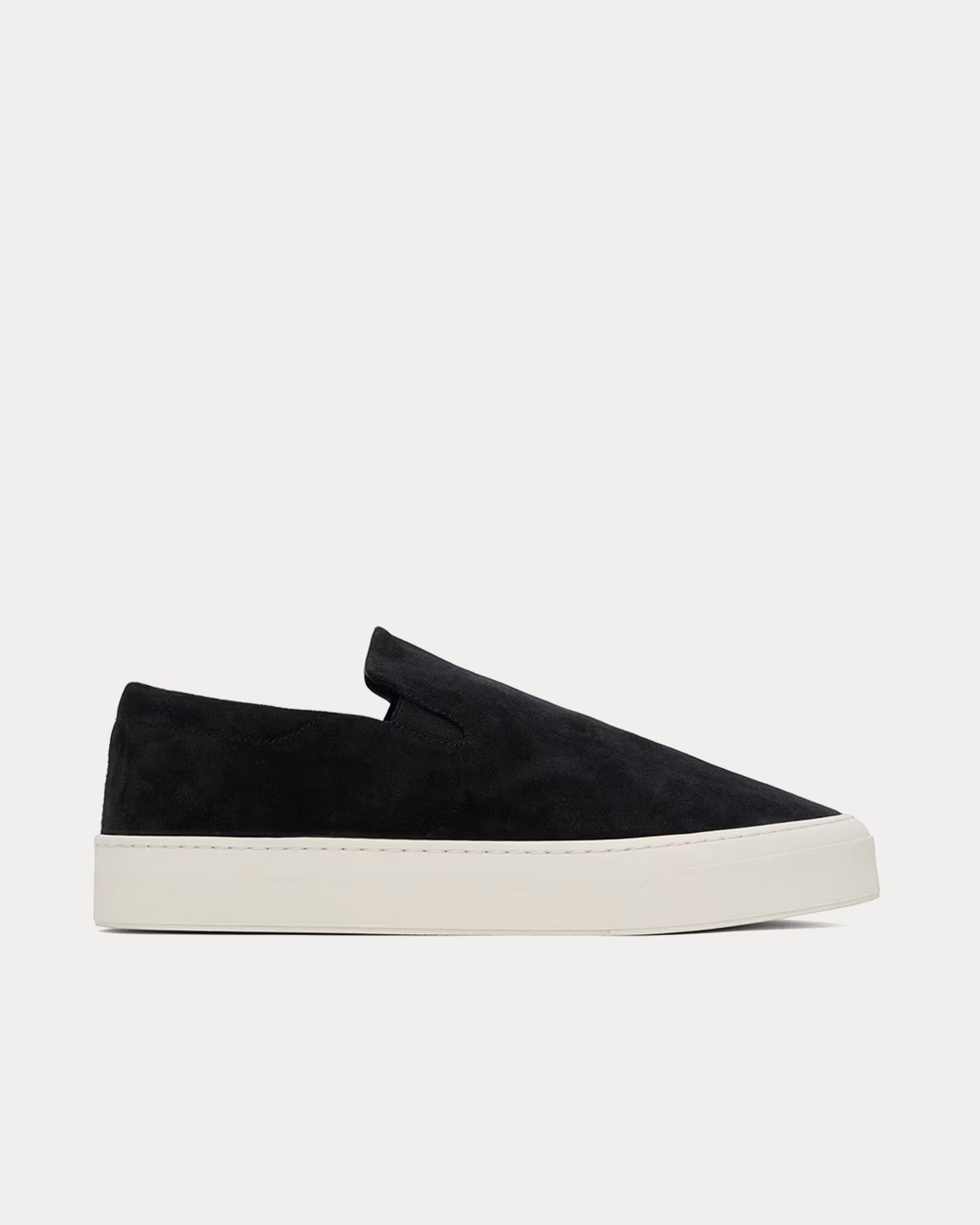 The Row Dean Suede Black / White Slip On Sneakers - 1