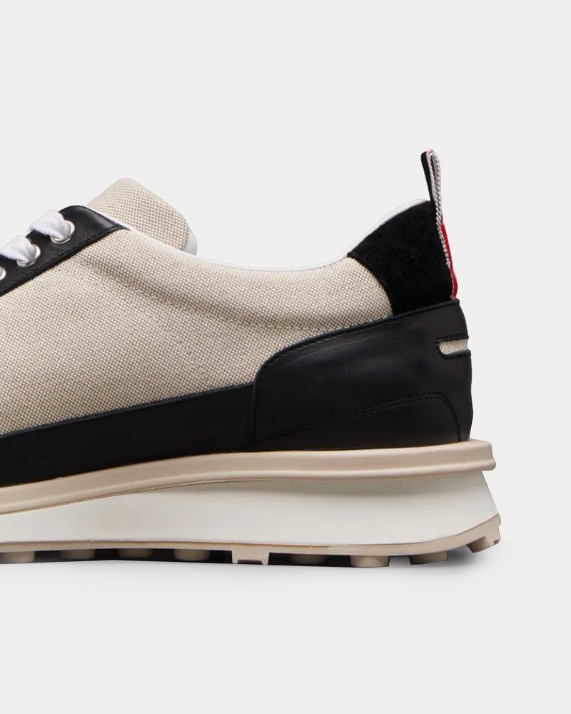 Thom Browne Alumni Panelled Black / Neutral Beige Low Top Sneakers - 3