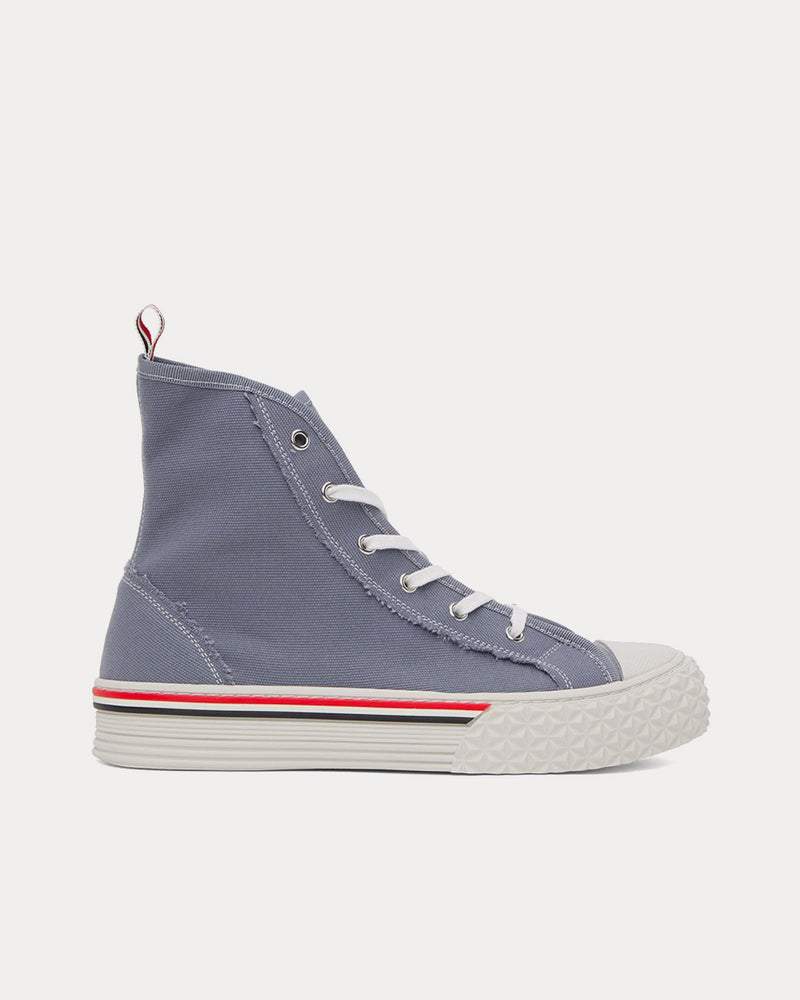 Thom Browne Collegiate Canvas Deep Blue High Top Sneakers - 1