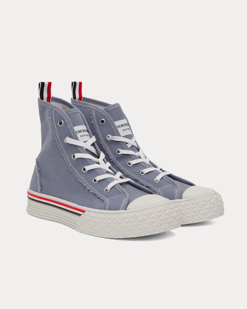 Thom Browne Collegiate Canvas Deep Blue High Top Sneakers - 2