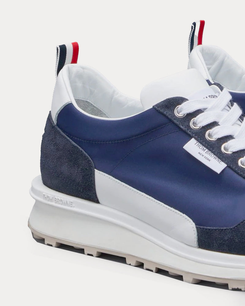 Thom Browne Alumni Eco Nylon Navy / White Low Top Sneakers - 3