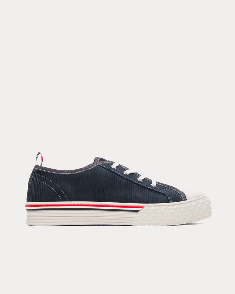 Thom Browne Collegiate Canvas Deep Blue Low Top Sneakers - 1