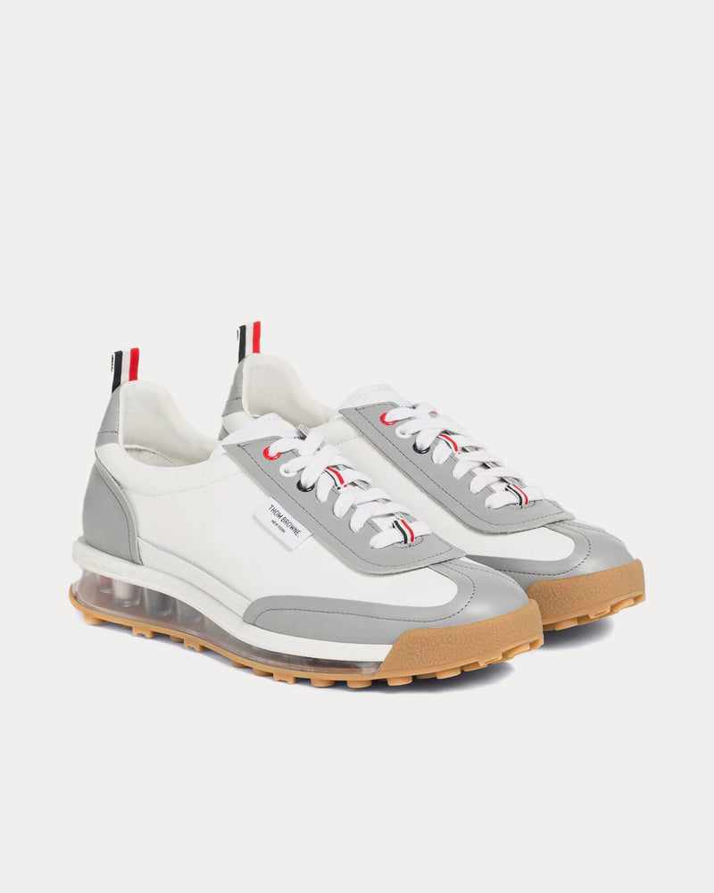 Thom Browne Tech Runner Clear Sole Raw Edge Vitello Calf White / Grey Low Top Sneakers - 2