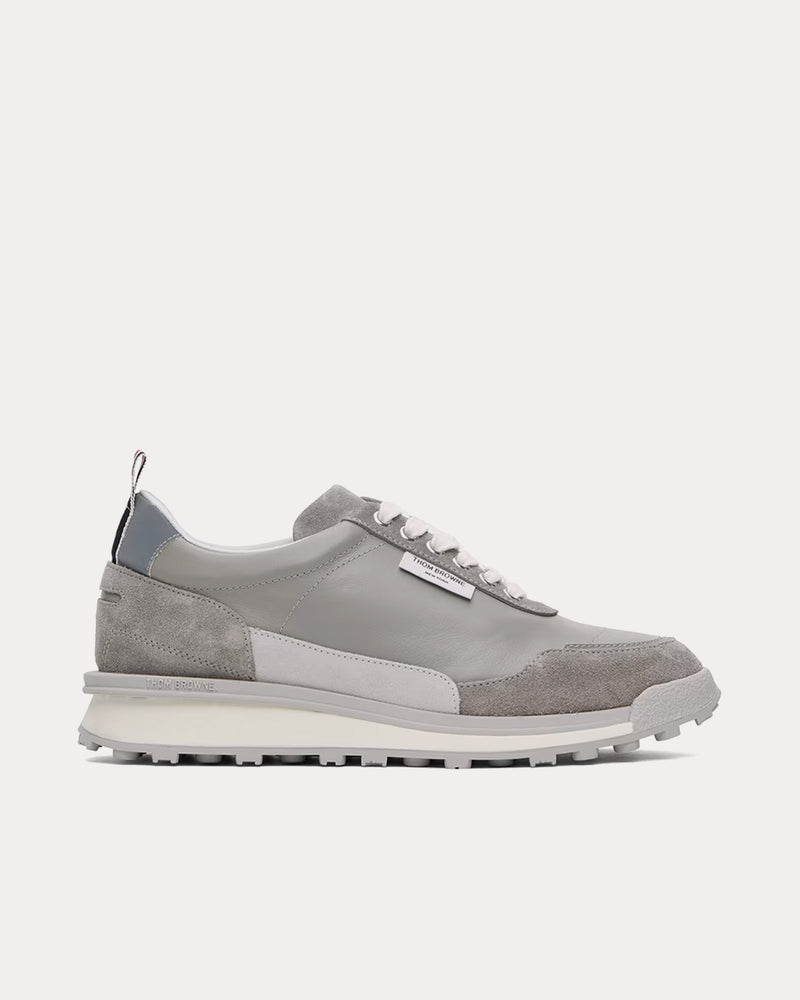 Thom Browne Alumni Vitello Calf Tonal Grey Low Top Sneakers - 1