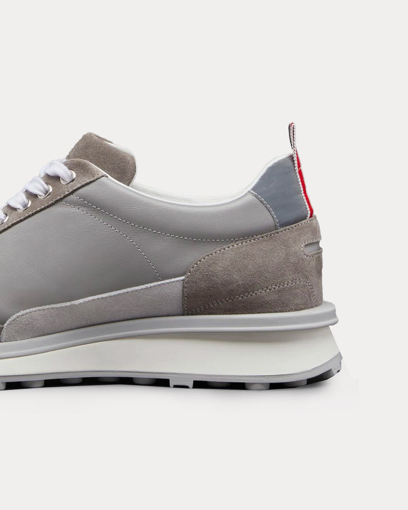 Thom Browne Alumni Vitello Calf Tonal Grey Low Top Sneakers - 2