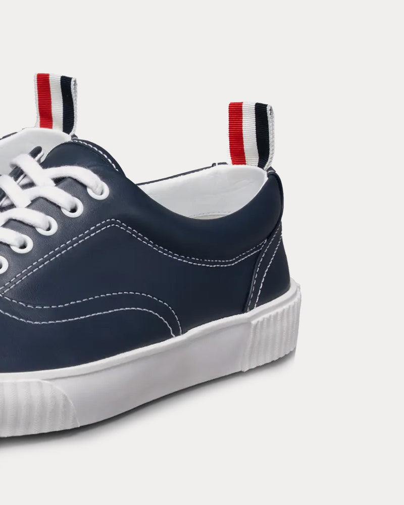 Thom Browne Heritage Vitello Calf Leather Navy Blue Low Top Sneakers - 2