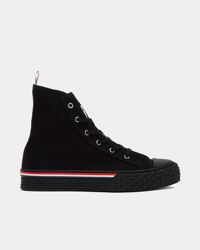 Thom Browne Collegiate Canvas Black High Top Sneakers - 1