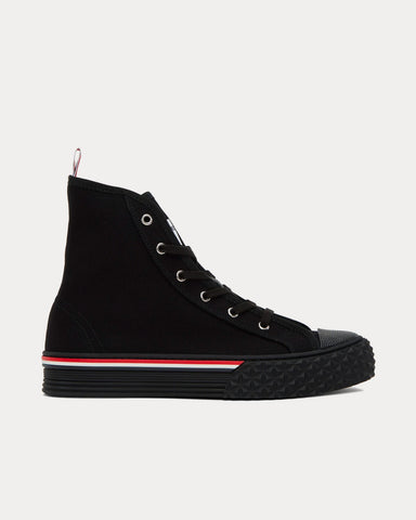 Thom Browne Collegiate Canvas Black High Top Sneakers