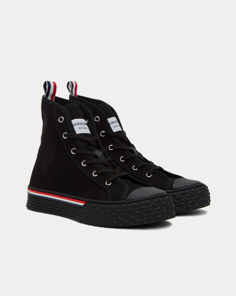 Thom Browne Collegiate Canvas Black High Top Sneakers - 2