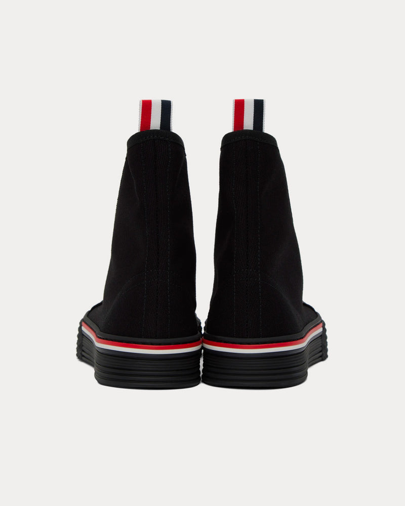 Thom Browne Collegiate Canvas Black High Top Sneakers - 3