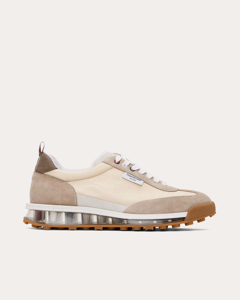 Thom Browne Tech Runner Clear Sole Suede Beige / Brown Low Top Sneakers - 1