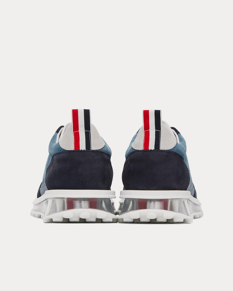 Thom Browne Tech Runner Clear Sole Suede Tonal Blue Low Top Sneakers - 4