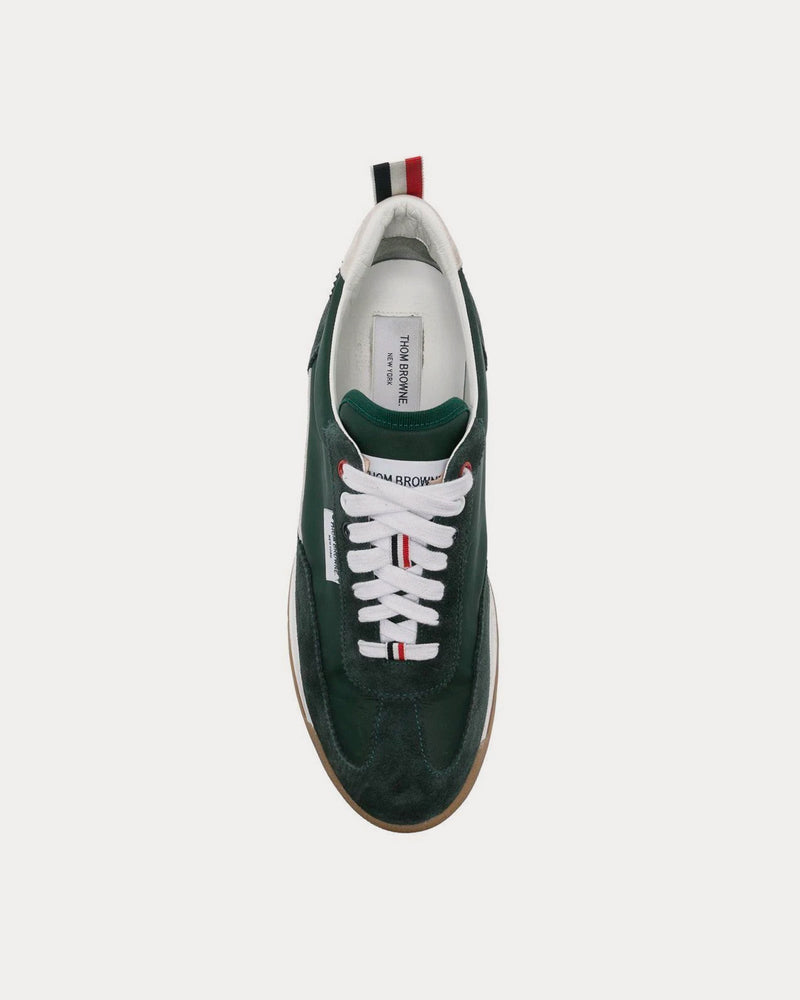 Thom Browne Tech Runner Clear Sole Suede Dark Green Low Top Sneakers - 2