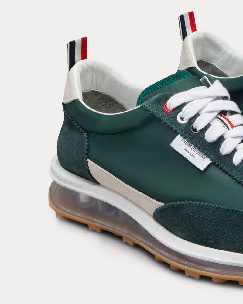 Thom Browne Tech Runner Clear Sole Suede Dark Green Low Top Sneakers - 5