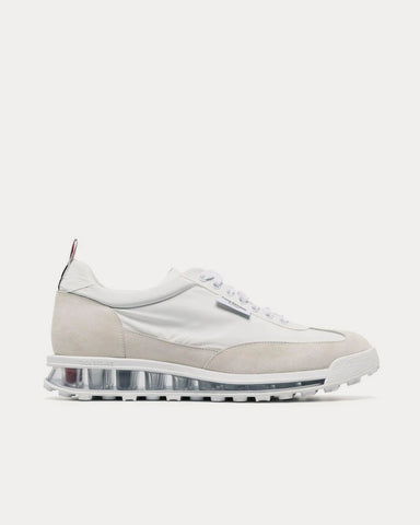 Thom Browne Tech Runner Clear Sole Nylon White Low Top Sneakers