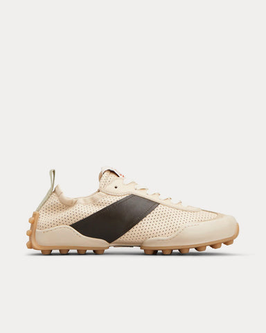 Tod's Ballerina Leather Brown / Beige Low Top Sneakers