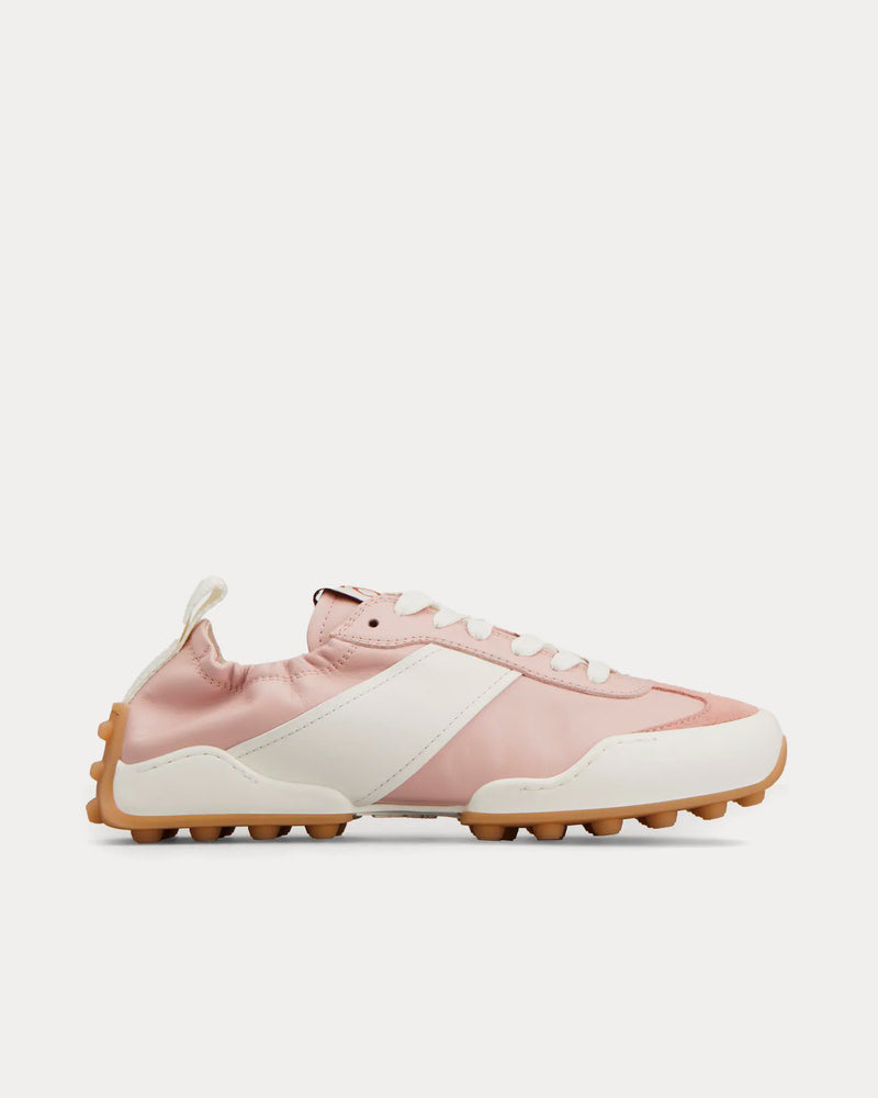 Tod's Ballerina Leather White / Pink Low Top Sneakers - 1