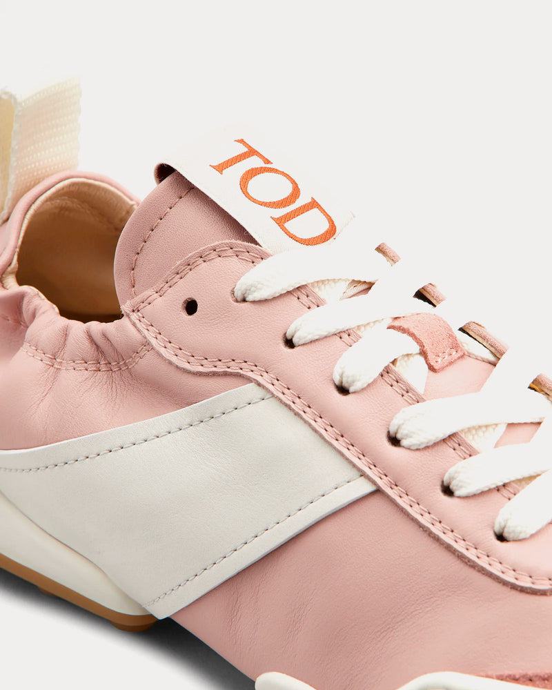 Tod's Ballerina Leather White / Pink Low Top Sneakers - 3