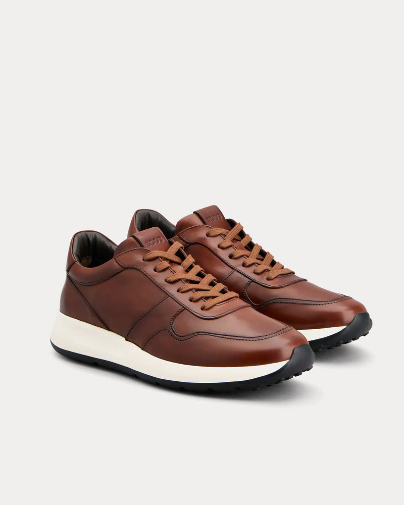 Tod's Leather Brown Low Top Sneakers - 3