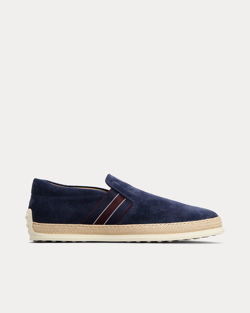 Tod's Suede Blue / Burgundy Loafers - 1