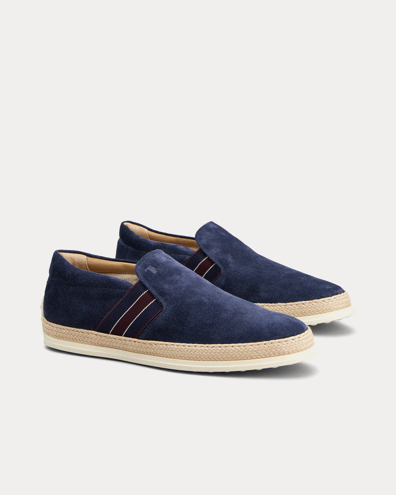 Tod's Suede Blue / Burgundy Loafers - 2