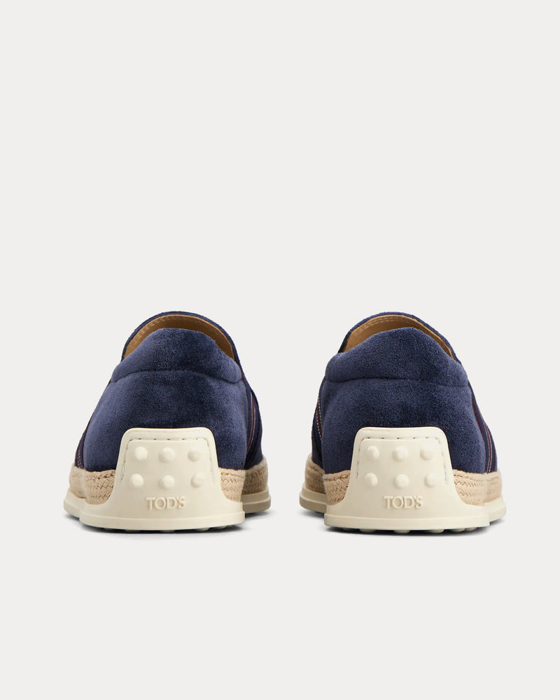 Tod's Suede Blue / Burgundy Loafers - 3