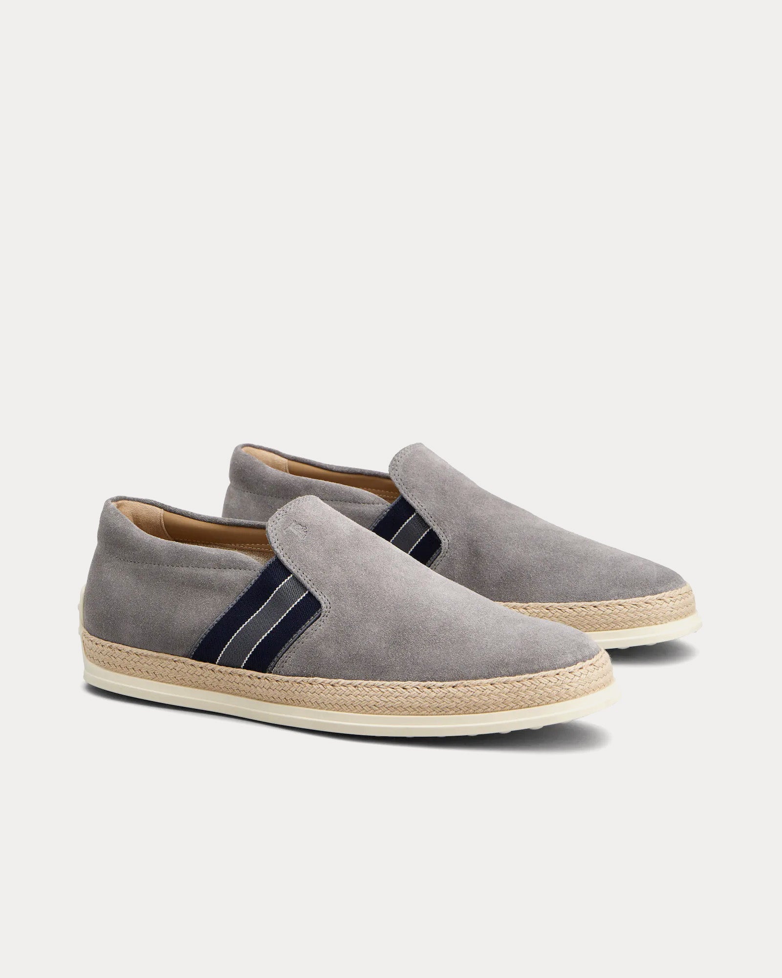 Tod's Suede Grey / Blue Loafers - 2