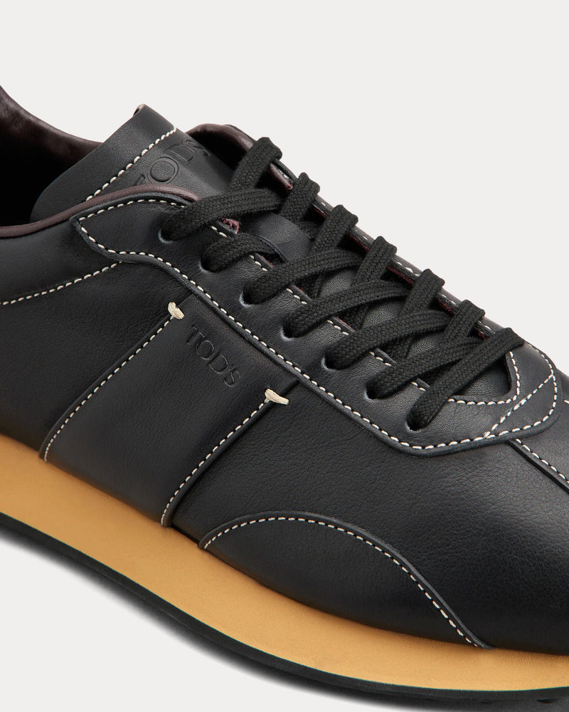 Tod's T Vintage Leather Black Low Top Sneakers - 4