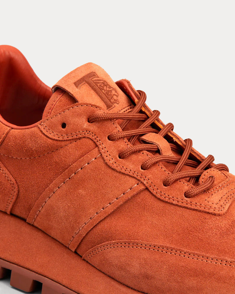 Tod's 1T Suede Orange Low Top Sneakers - 3