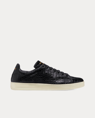 Tom Ford Warwick Printed Croc Black / Cream Low Top Sneakers