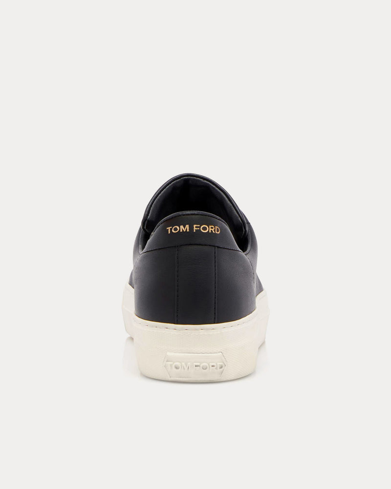 Tom Ford Grace Smooth Leather Black Low Top Sneakers - 3