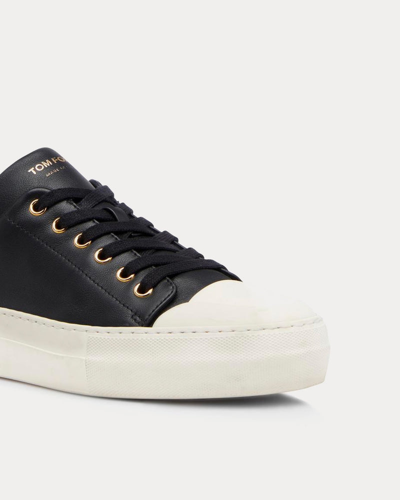 Tom Ford Grace Smooth Leather Black Low Top Sneakers - 4