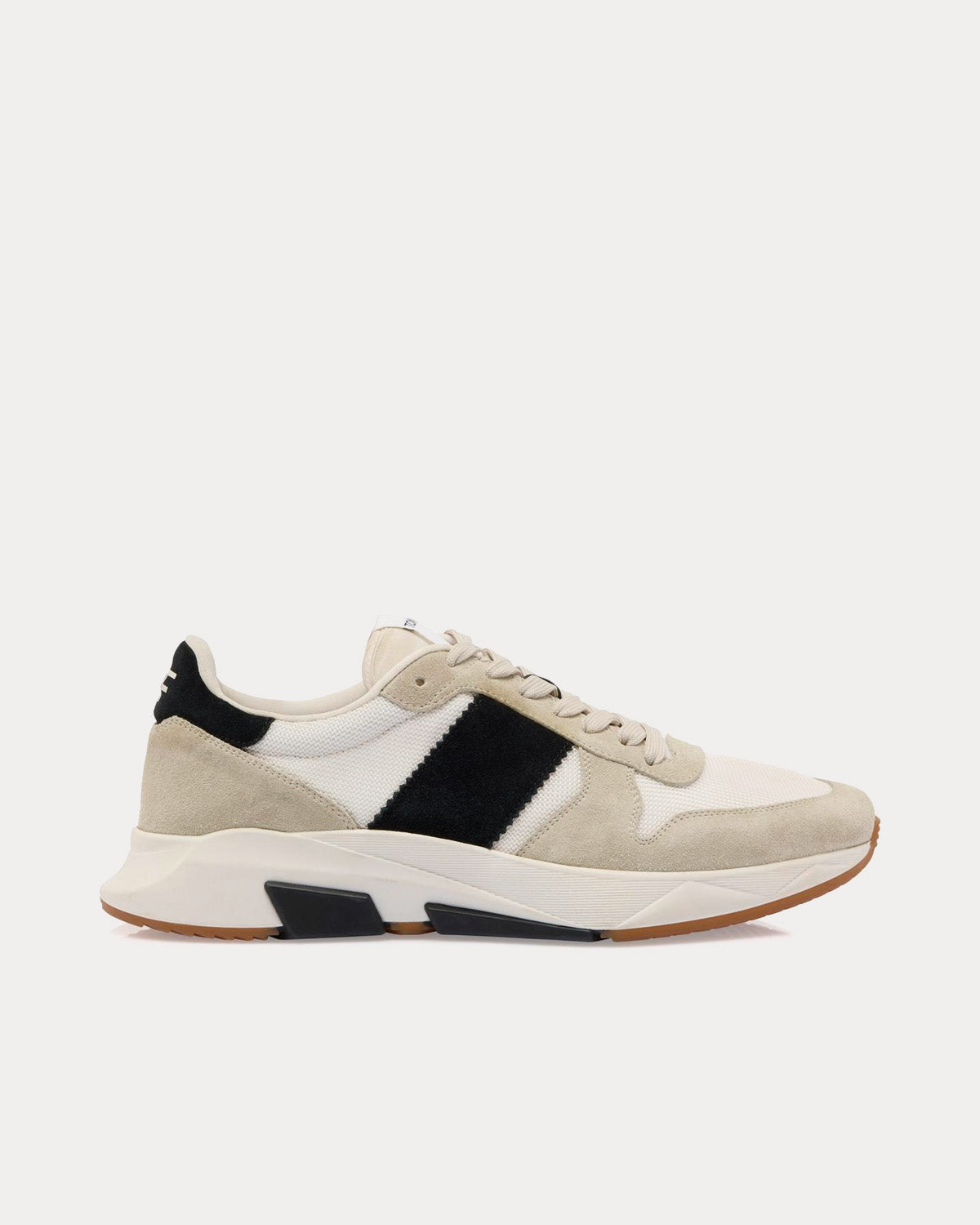 Tom Ford Jagga Suede Technical Fabric Marble / Black / White Low Top Sneakers - 1