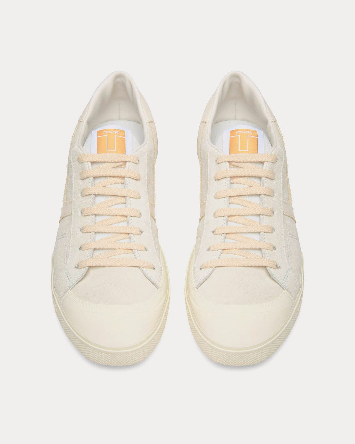 Tom Ford Jarvis Suede White / Beige / Ivory Low Top Sneakers - 2