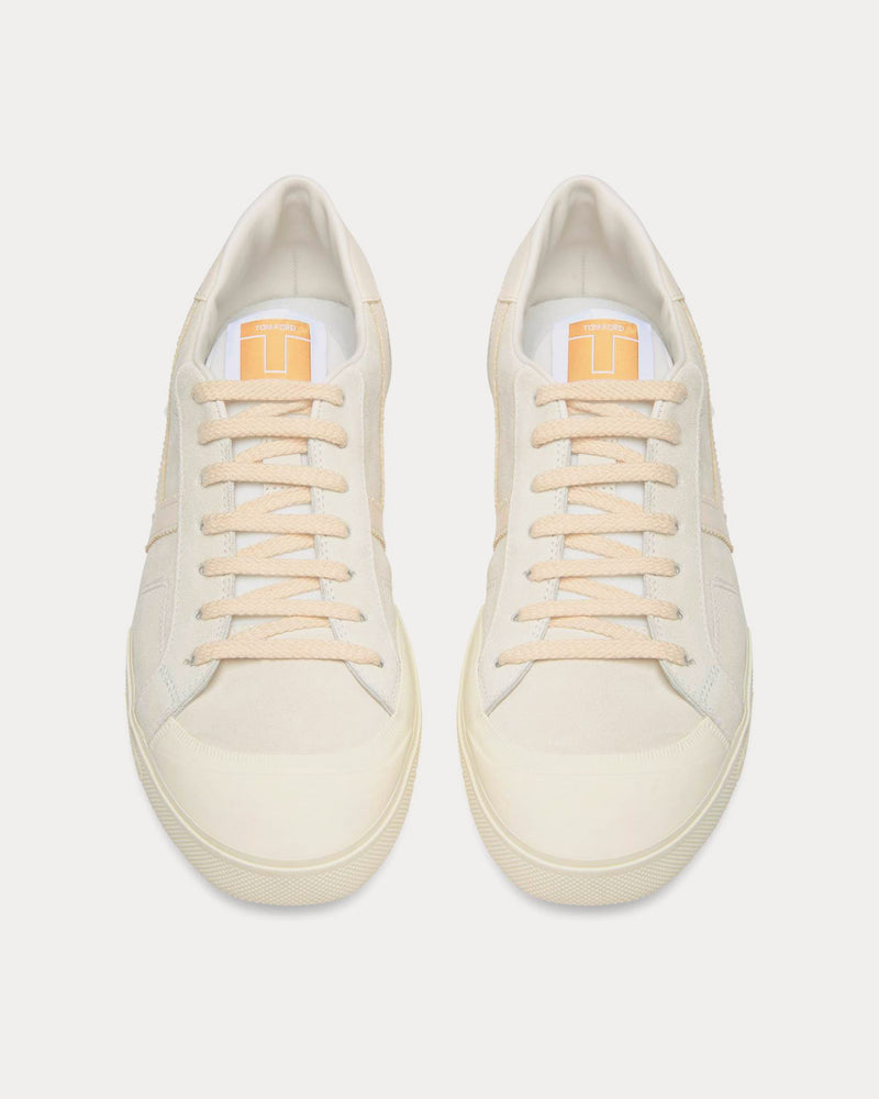 Tom Ford Jarvis Suede White / Beige / Ivory Low Top Sneakers - 2