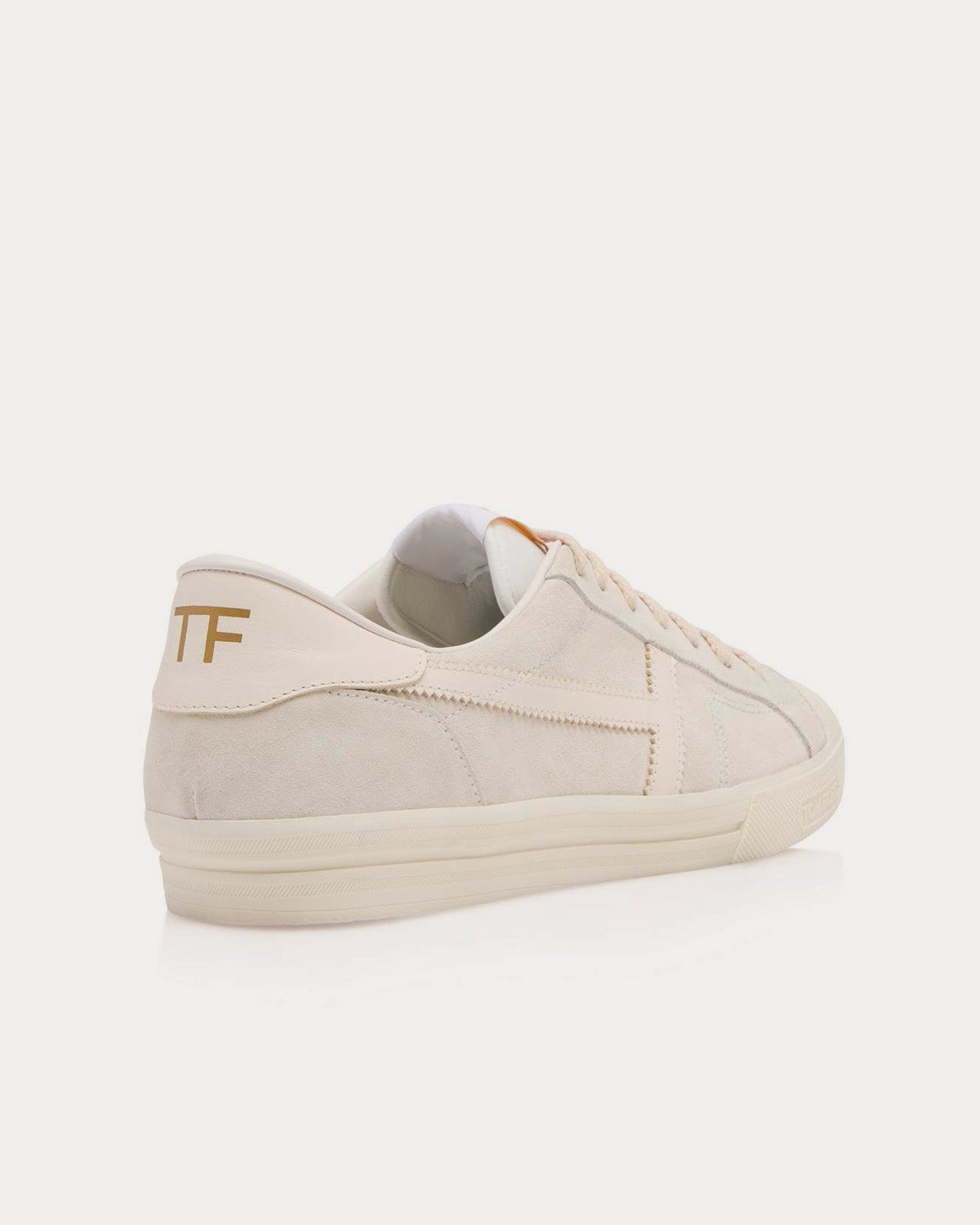 Tom Ford Jarvis Suede White / Beige / Ivory Low Top Sneakers - 3