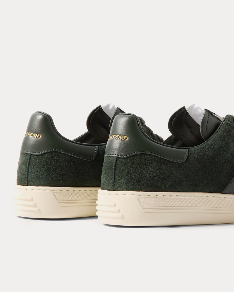 Tom Ford Radcliffe Leather & Suede Dark Green Low Top Sneakers - 2