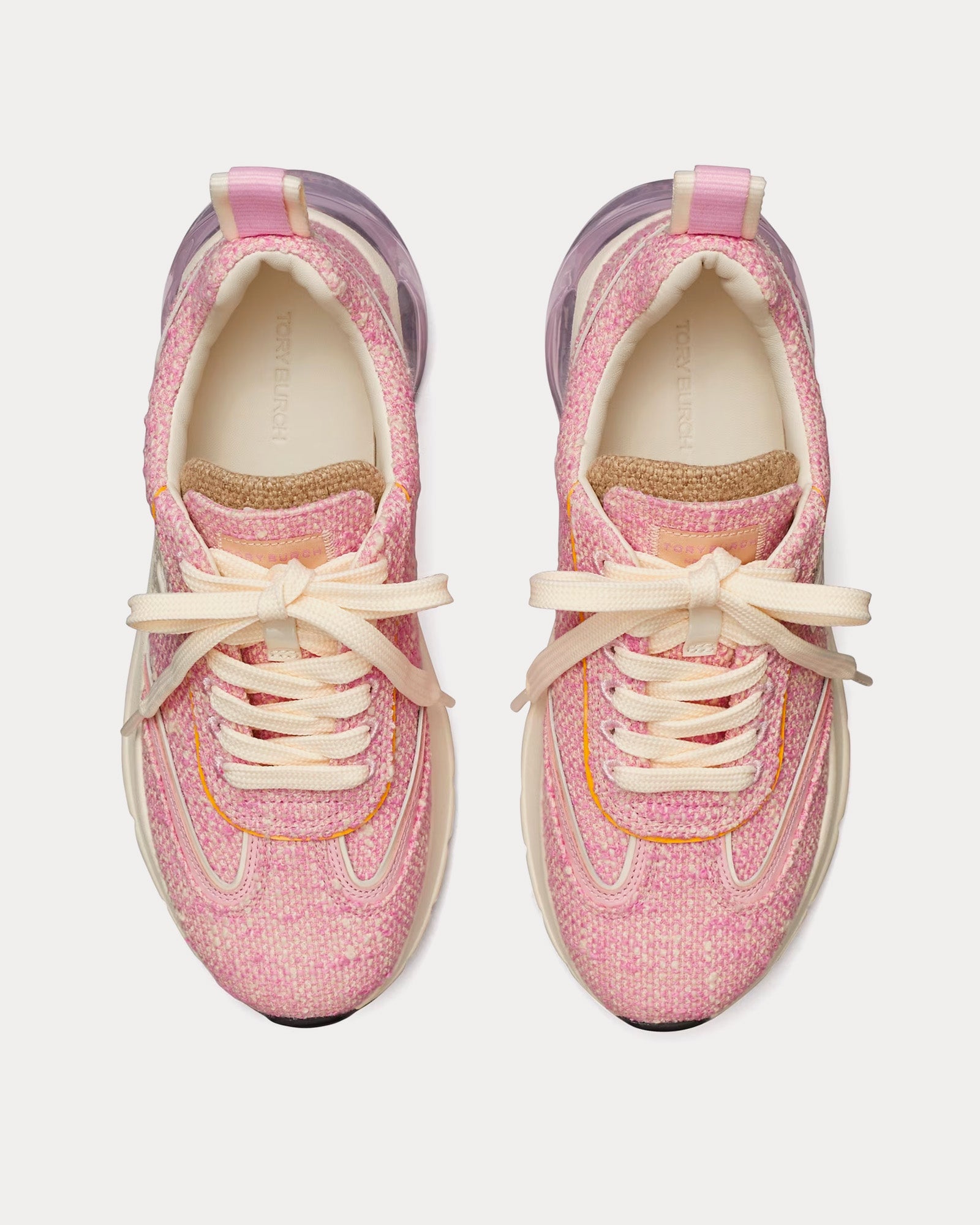 Tory Burch Good Luck Tweed Pink Low Top Sneakers - 2