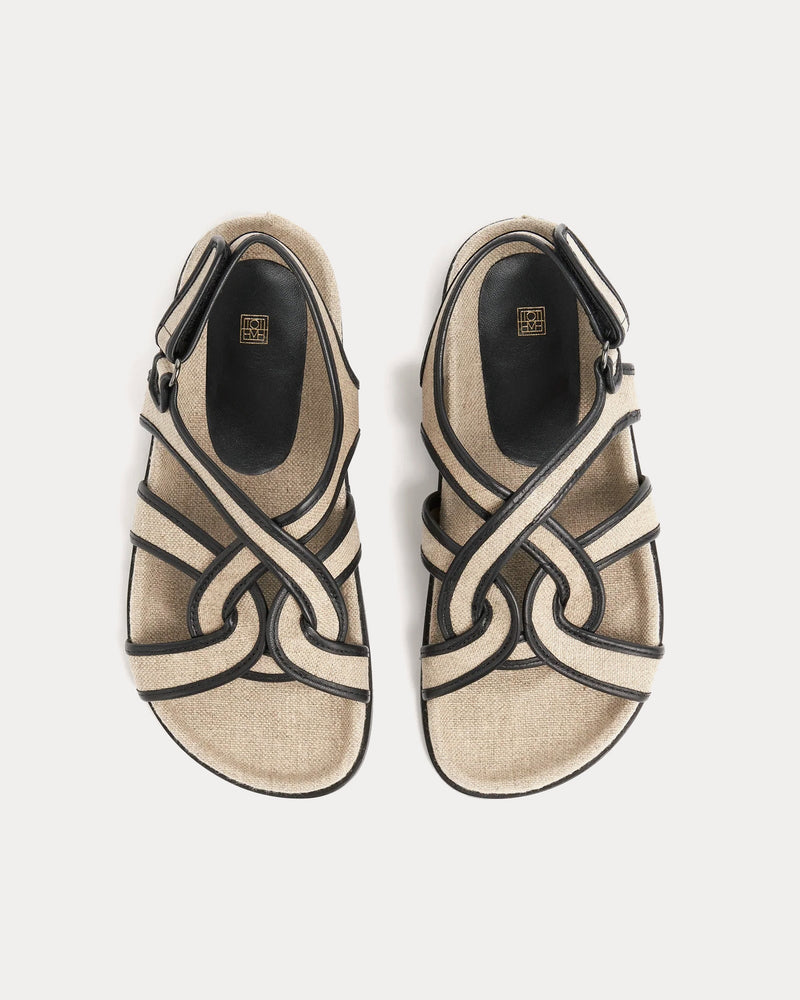 Toteme Chunky Beige / Black Sandals - 2